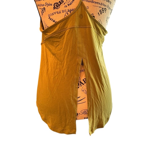 Lululemon Green Modal-Silk Yoga Open/Tie Back T-Strap Flowy Tank Top - Size 6 - Picture 7 of 14